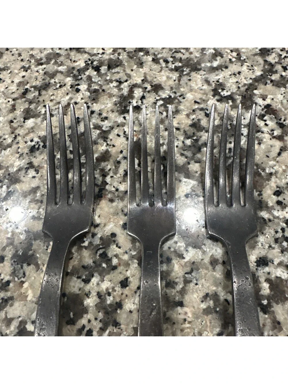Hammered Steel Rivet Flatware 3 Forks Jefferson Mack Rare Restoration Hardware